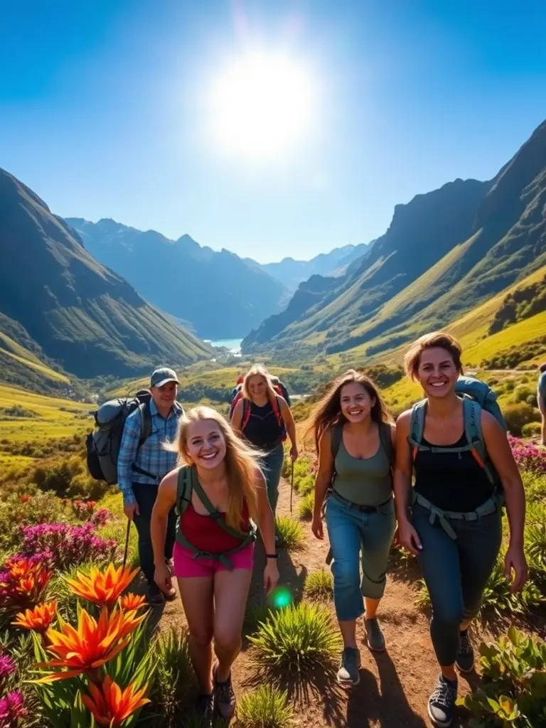 A refreshing image of Queenstown, New Zealand, displaying stunning mountain views and an outdoor adventure activity, promoting active wellness and natural exploration.